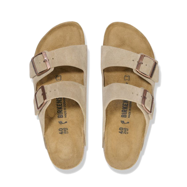 Birkenstock Arizona Suede Leather Sandal | Taupe | Reg Width - Men’s (0051461) - Image 2